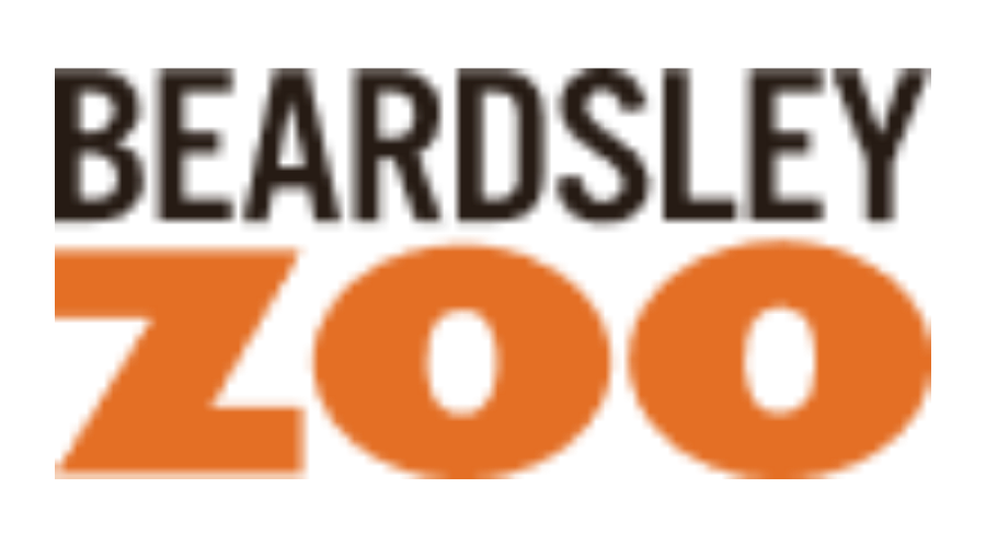 Beardsley Zoo logo in black and orange text