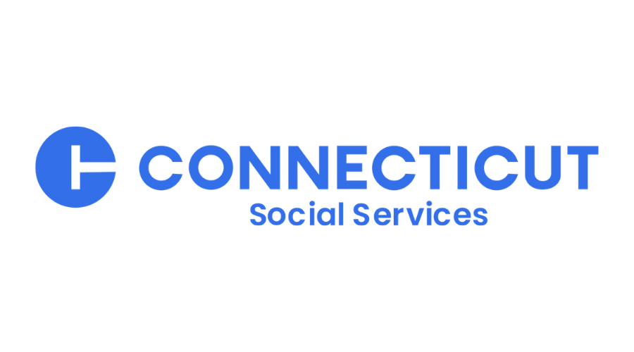 Connecticut Social Services logo in blue on a white background