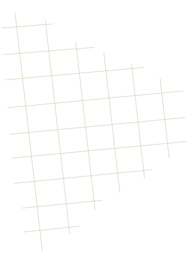 Gridded design, tilted diagonally, comprised of light beige lines