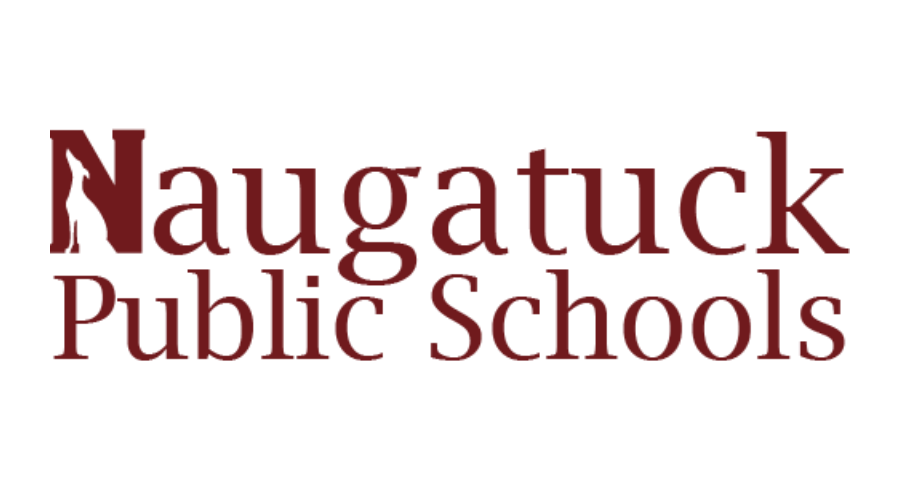 The Naugatuck Public Schools logo featuring maroon text on a white background.