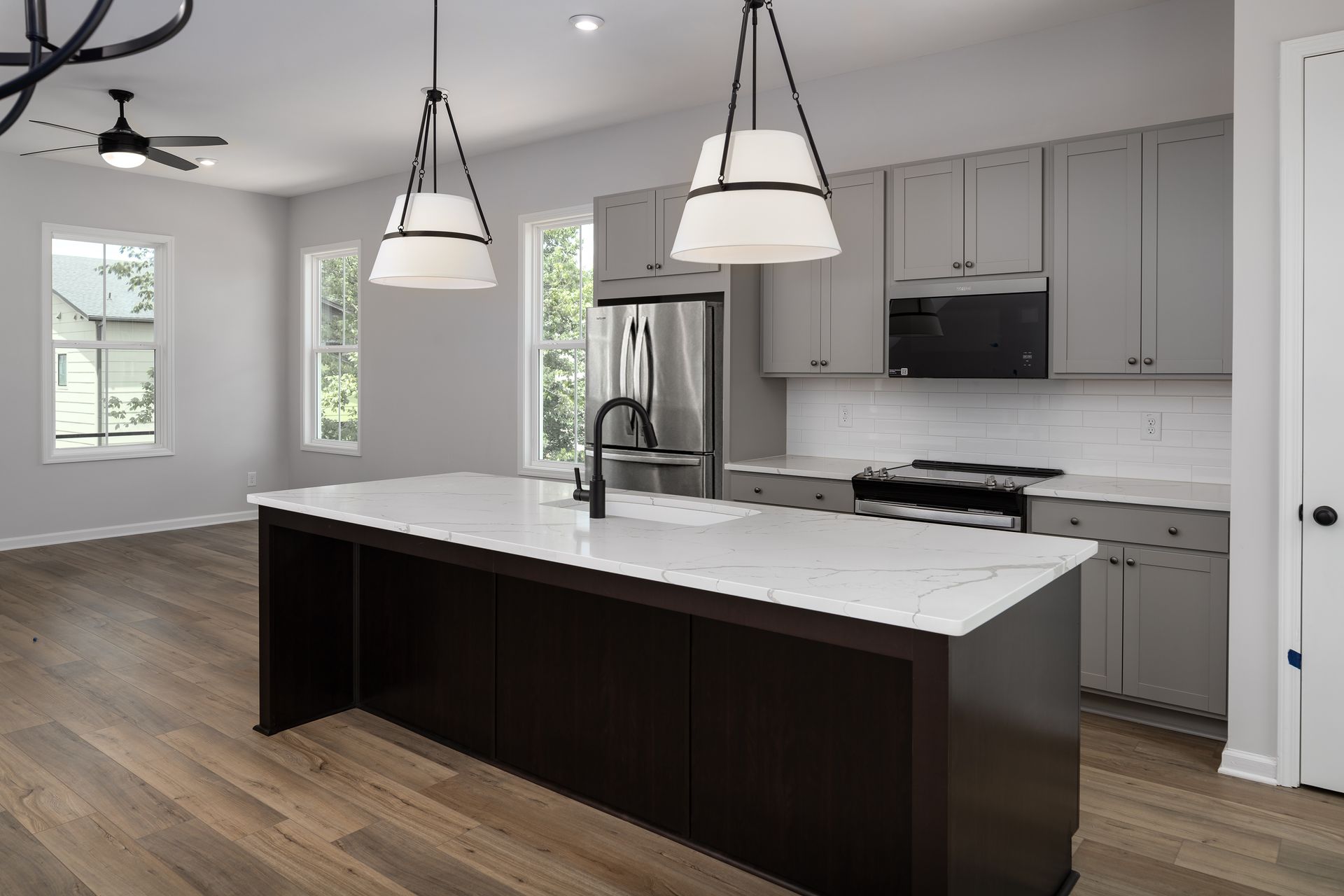 Songbird Apartments Kitchen Island rendering