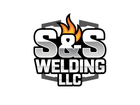 Logo for S&S Welding LLC: Text with flames over the letters, inside a polygon shape.