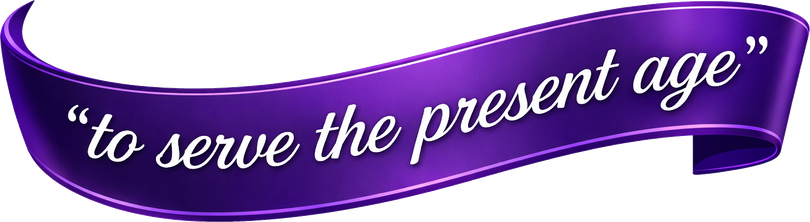 Purple banner with the text 