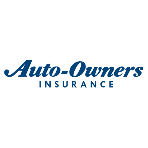 The auto-owners insurance logo is blue and white on a white background.