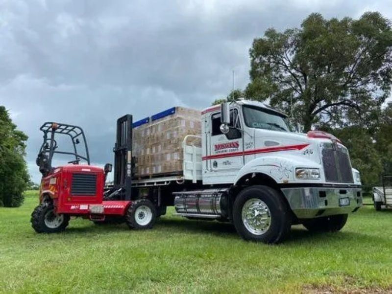 truck with loaded goods