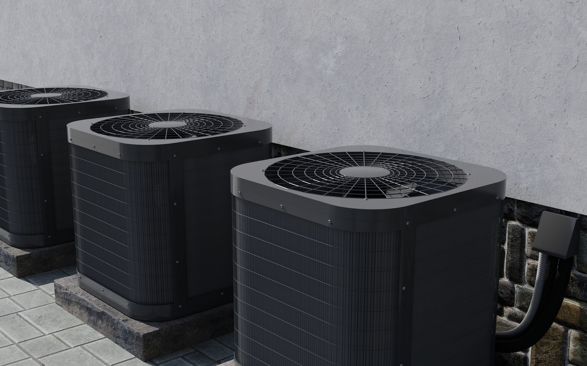 Black HVAC in a Row - Lindsay, OK - Wilson Air Conditioning & Heating