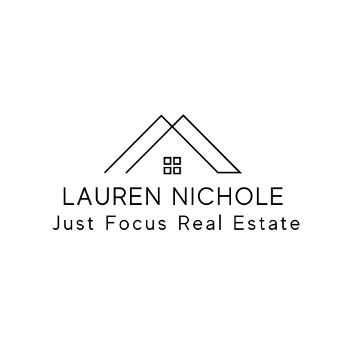A logo for lauren nichole just focus real estate.
