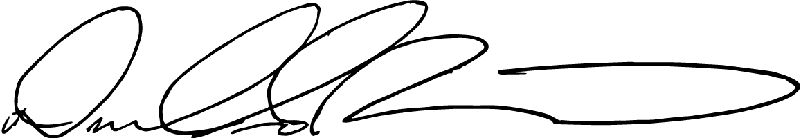 A black and white drawing of a person 's signature on a white background.