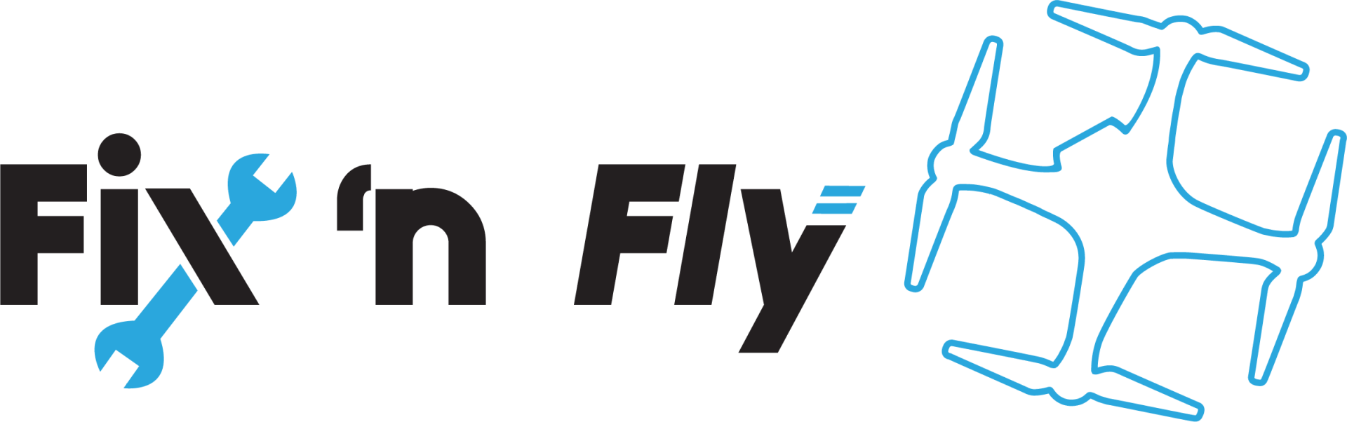 A logo for a company called fix 'n fly