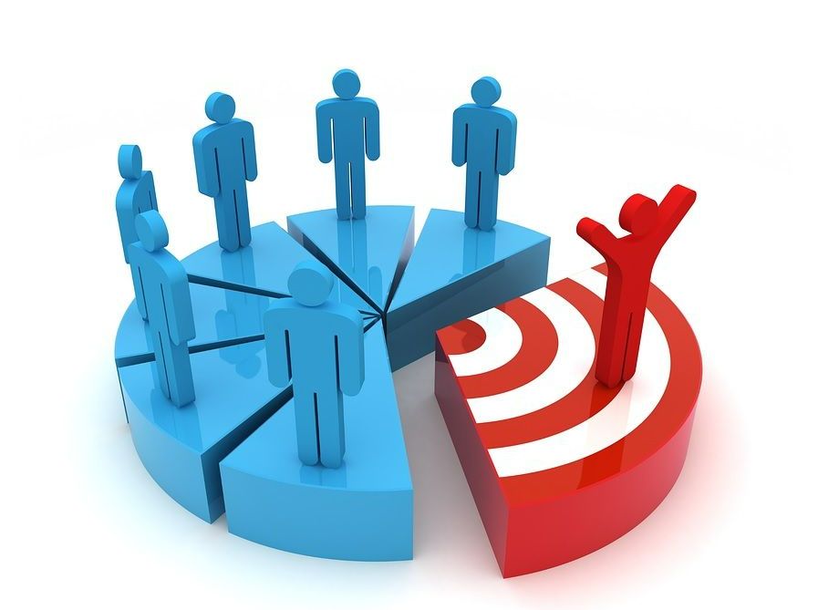 An illustration of a pie chart with a target audience slice taken off.