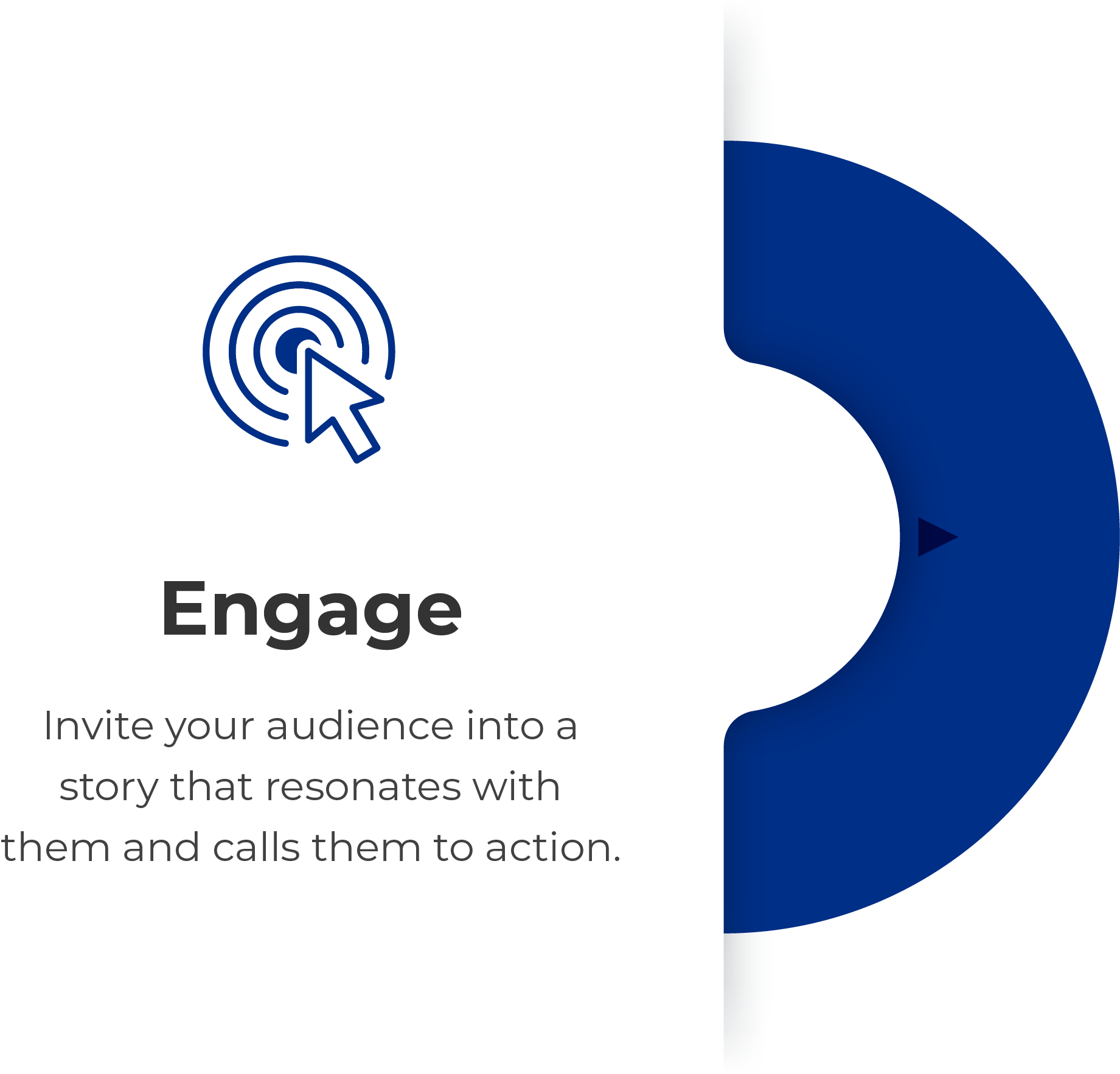 Engage invite your audience into a story that resonates with them and calls them to action.