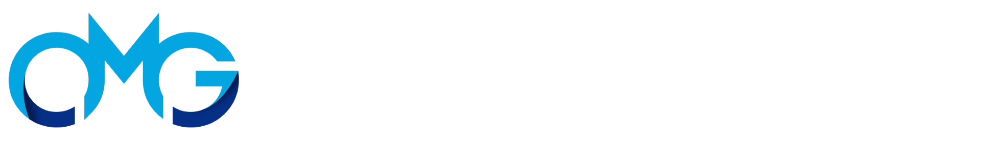 A blue and white logo on a white background.