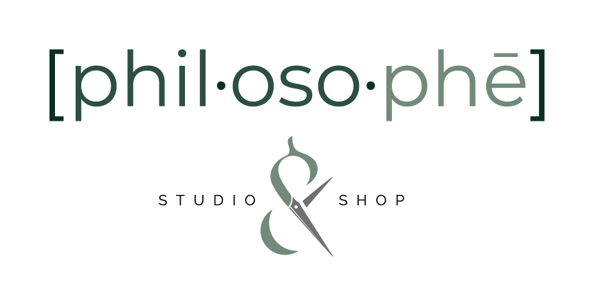 A logo for a studio and shop called philosophe