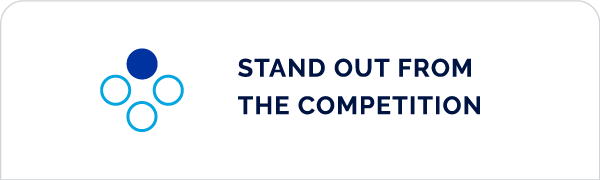 A logo that says `` stand out from the competition ''