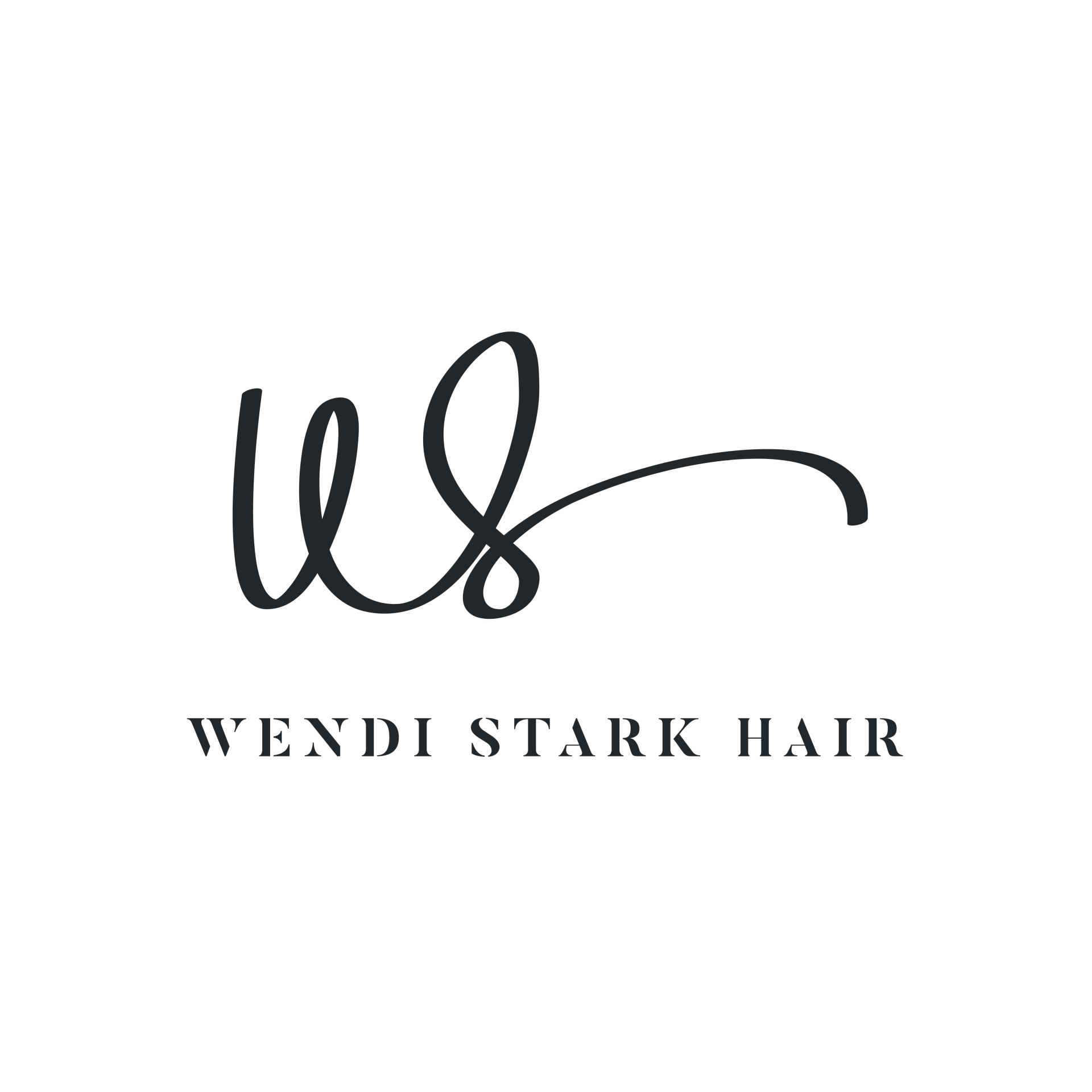 It is a logo for a hair salon called wendi stark hair.