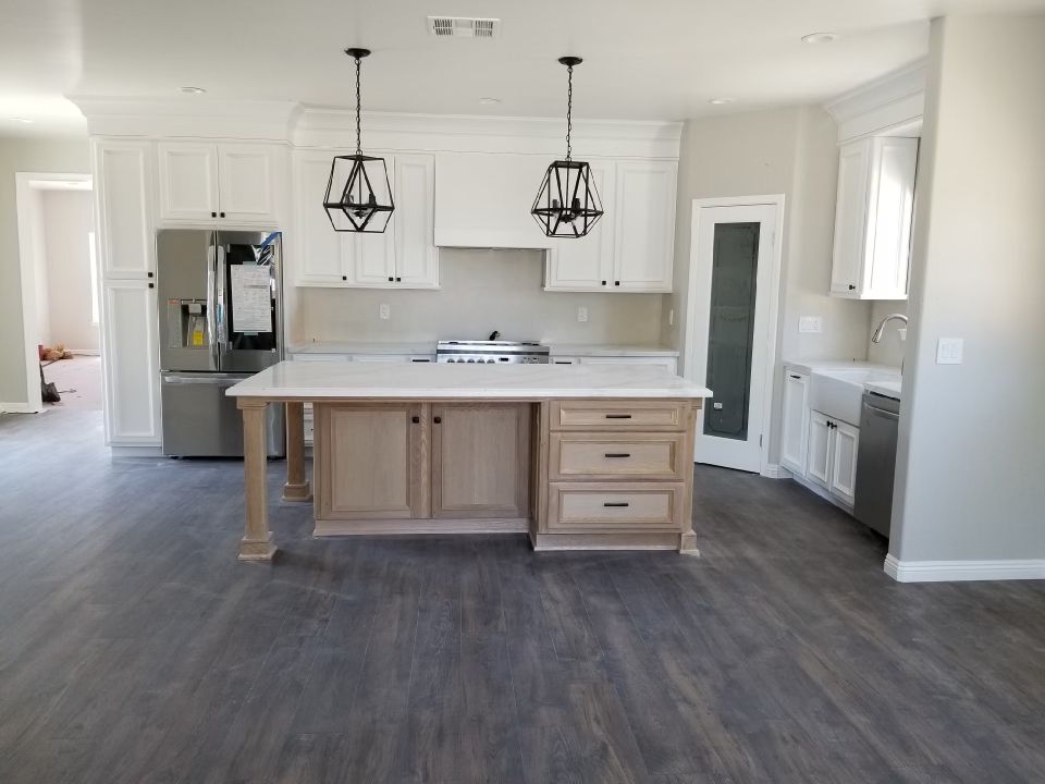 Stylish kitchen space with island