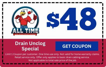 A coupon for a drain clearing special for $ 29.99