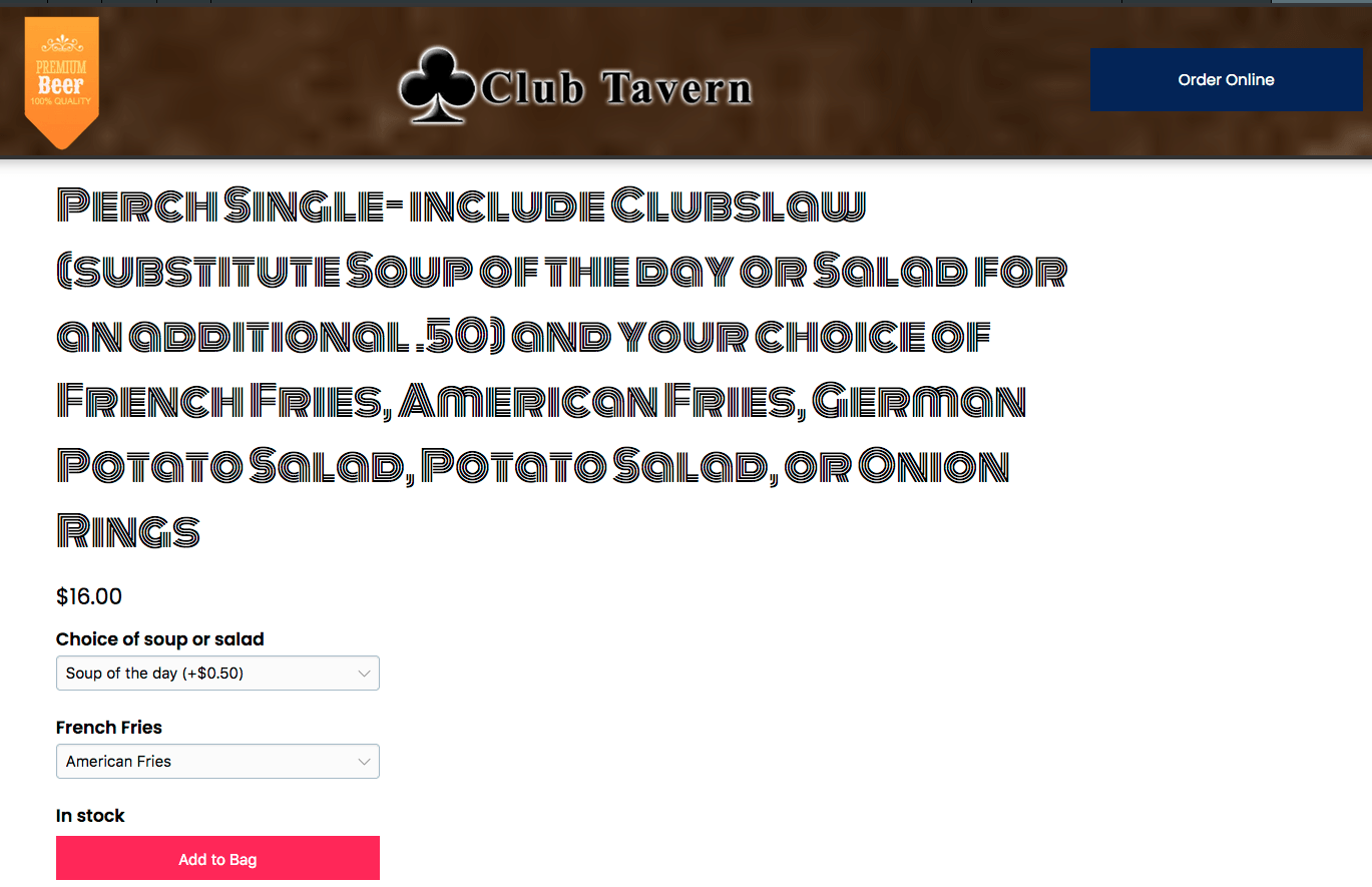 Ecommerce developer, online store, restaurant menu