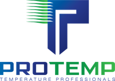 A logo for a company called pro temp temperature professionals.