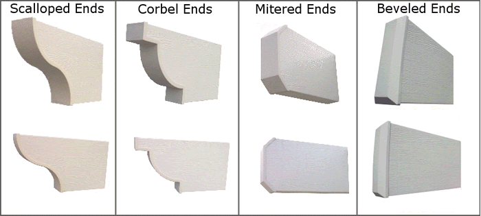 image of end cap styles for patio covers and pergolas