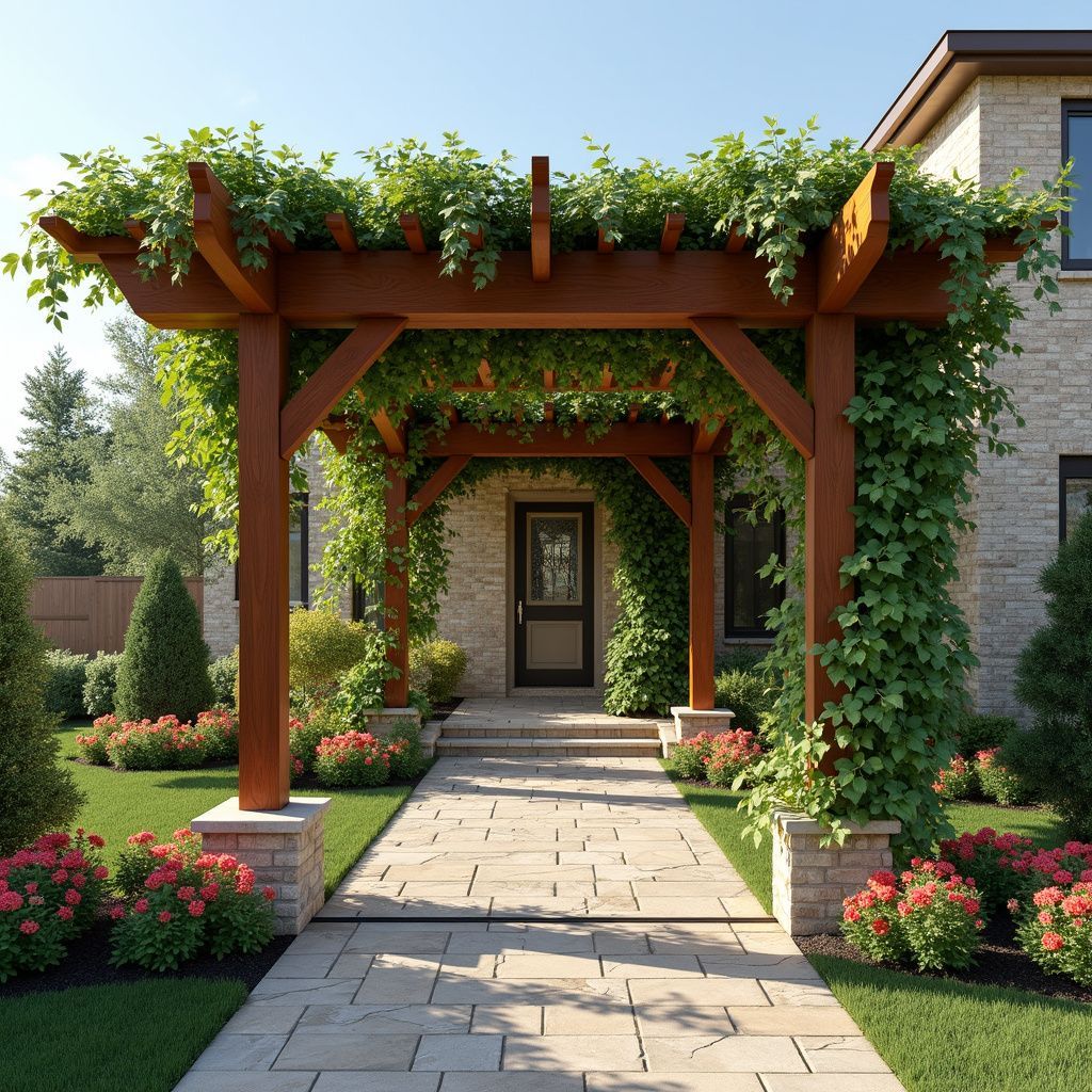 Cedar pergola with wide‑slat roof in Windcrest.