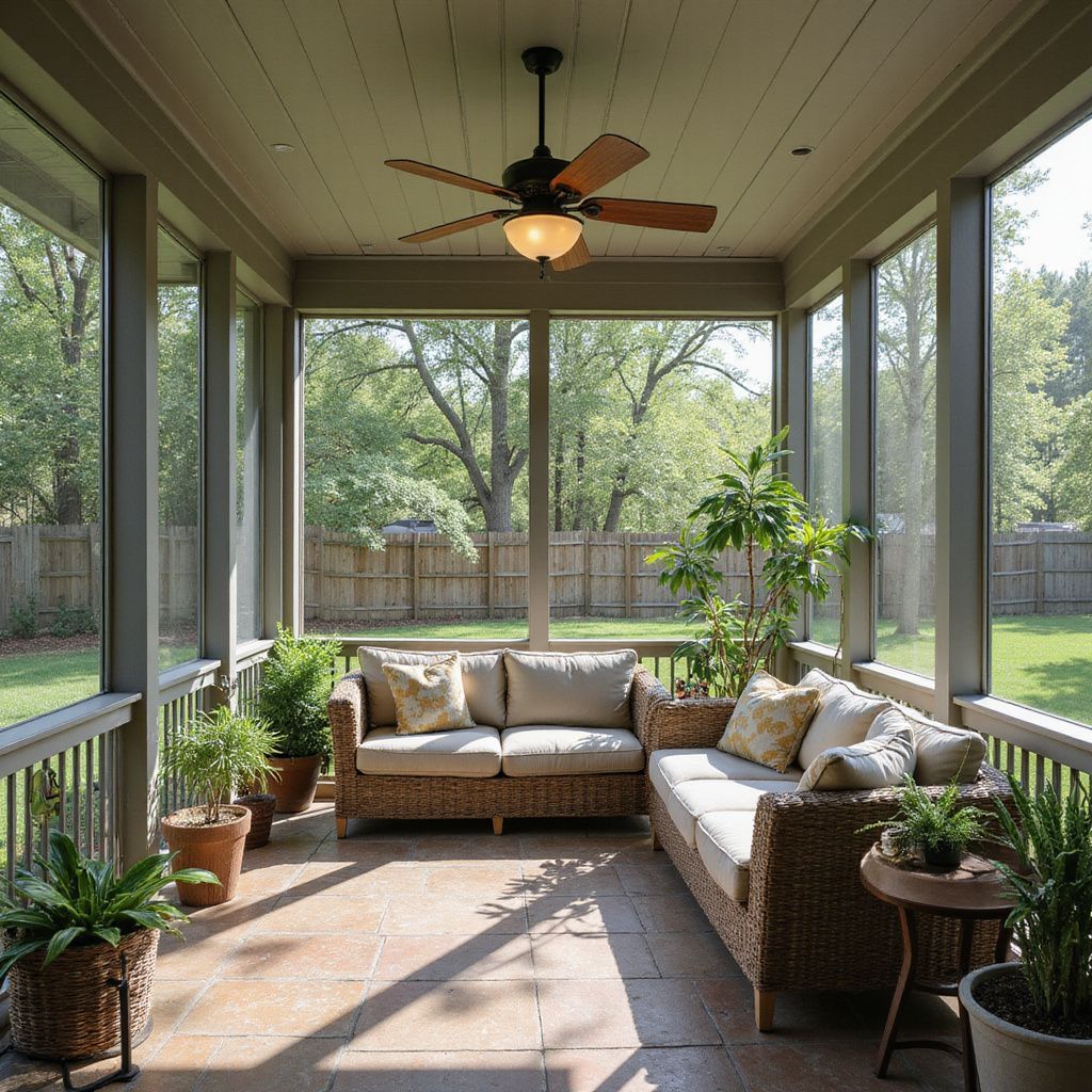 Screen enclosure designed for Central Texas heat and airflow