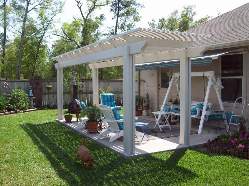 Minimalist pergola in Tarrytown.