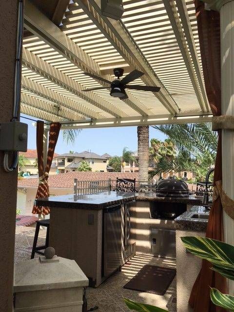 Custom pergola installation adding structure and style to a backyard space near Lake Travis.