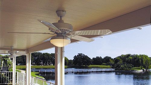 Craftsman-style patio cover in Lockhart, TX with exposed rafters and sealed joints