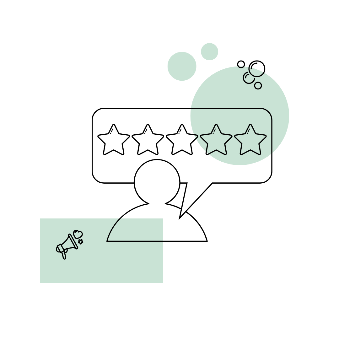 Bewertungen grafisch dargestellt.