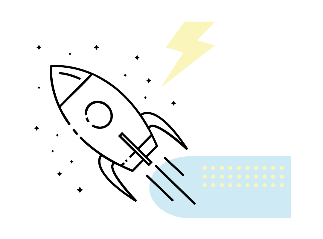Grafik: Rakete startet.