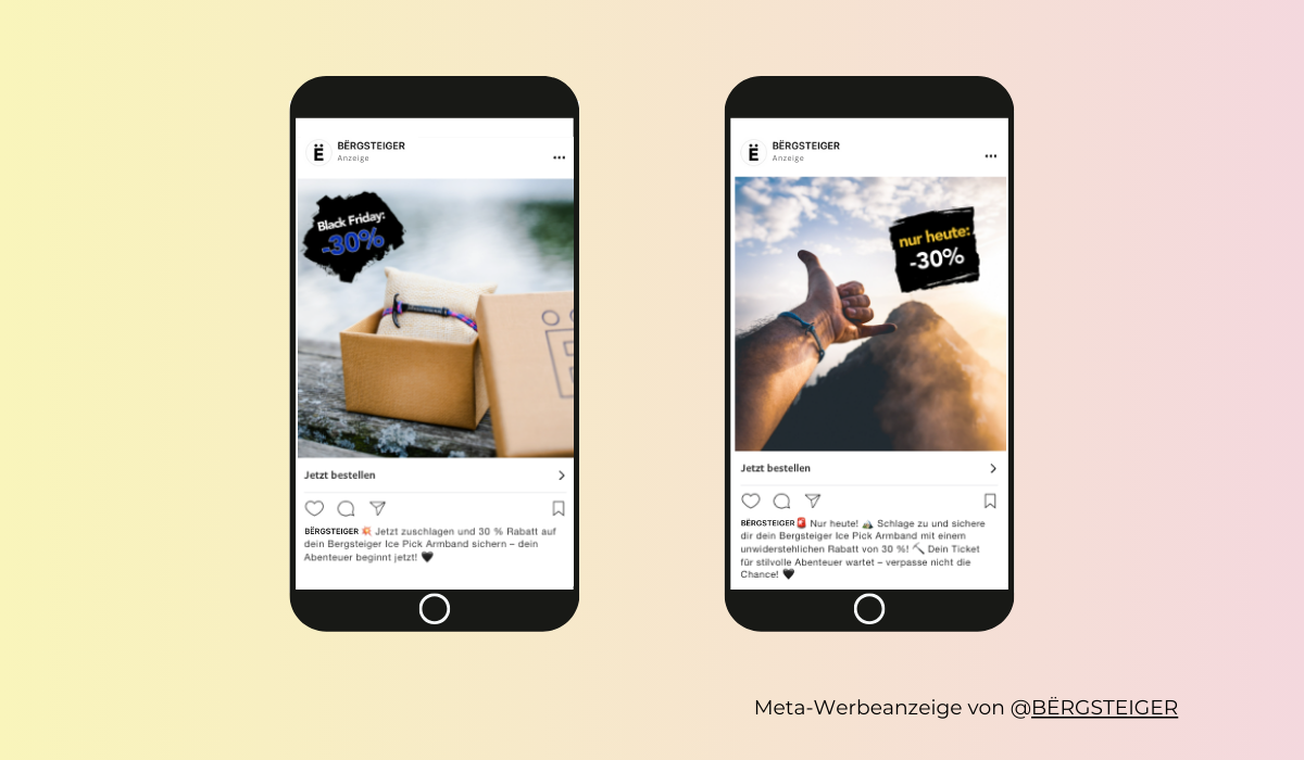 Ad-Beispiele: Meta-Werbeanzeigen von @BËRGSTEIGER