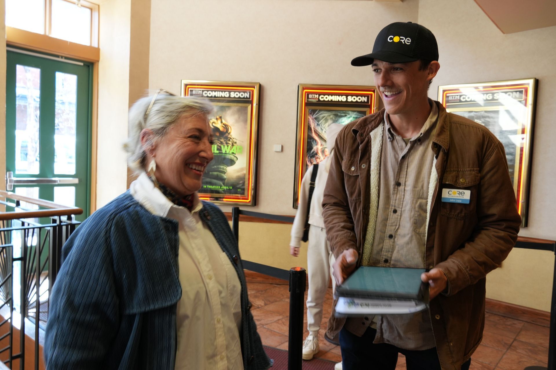 CORE staff member conducting a home energy assessment in Aspen, demonstrating their hands-on approach to climate solutions.