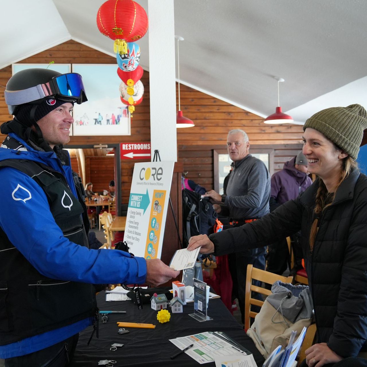 CORE staff member conducting a home energy assessment in Aspen, demonstrating their hands-on approach to climate solutions.