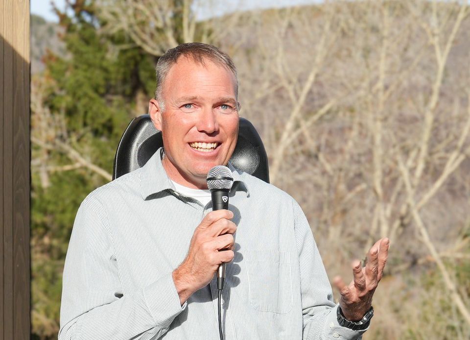 Panel discussion at a CORE event in Pitkin County, featuring sustainability leaders sharing strategies to reduce carbon emissions from buildings.