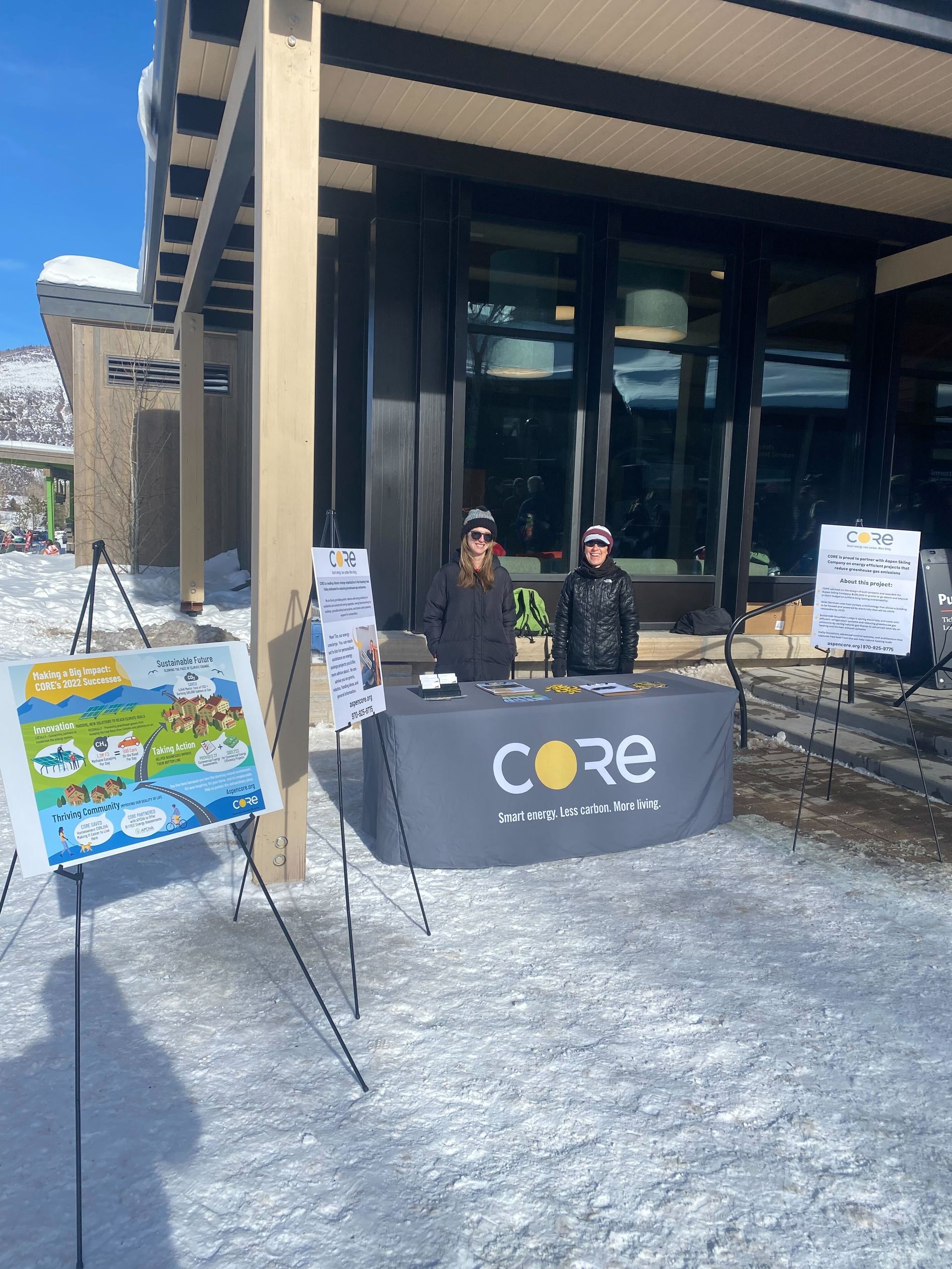 Community members gathered at a CORE-hosted climate action workshop in Aspen, learning about sustainable home upgrades and rebate programs.