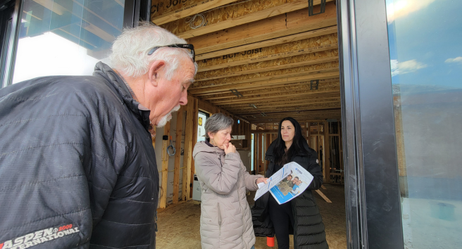CORE staff member conducting a home energy assessment in Aspen, demonstrating their hands-on approach to climate solutions.