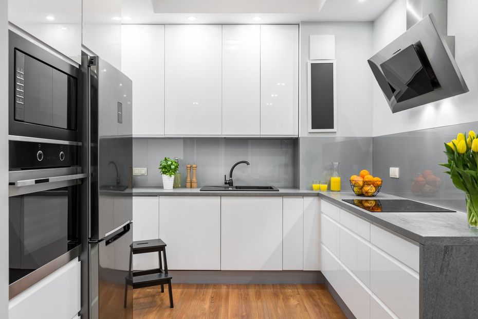 kitchen appliances with decorations