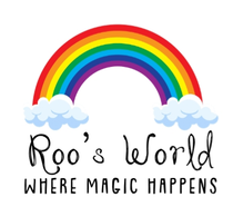 Rainbow over clouds with text 