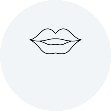 Outline of lips in a white circle.