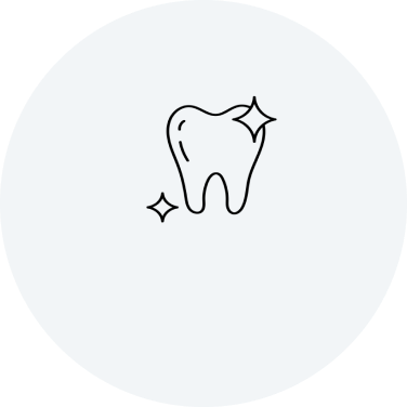 Clean tooth with sparkle icon.