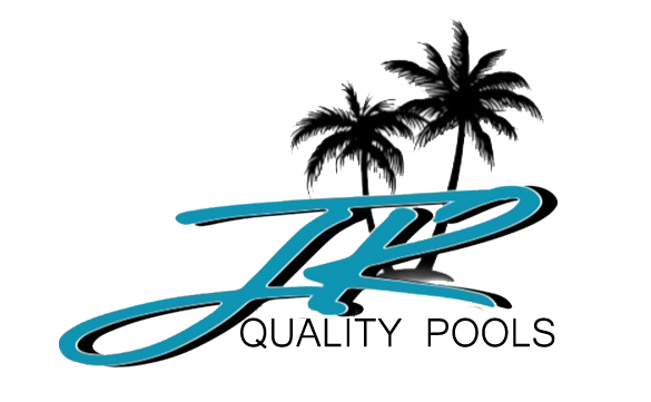 Logo for JP Quality Pools featuring stylized teal
