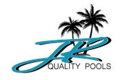 Logo for JP Quality Pools featuring stylized teal