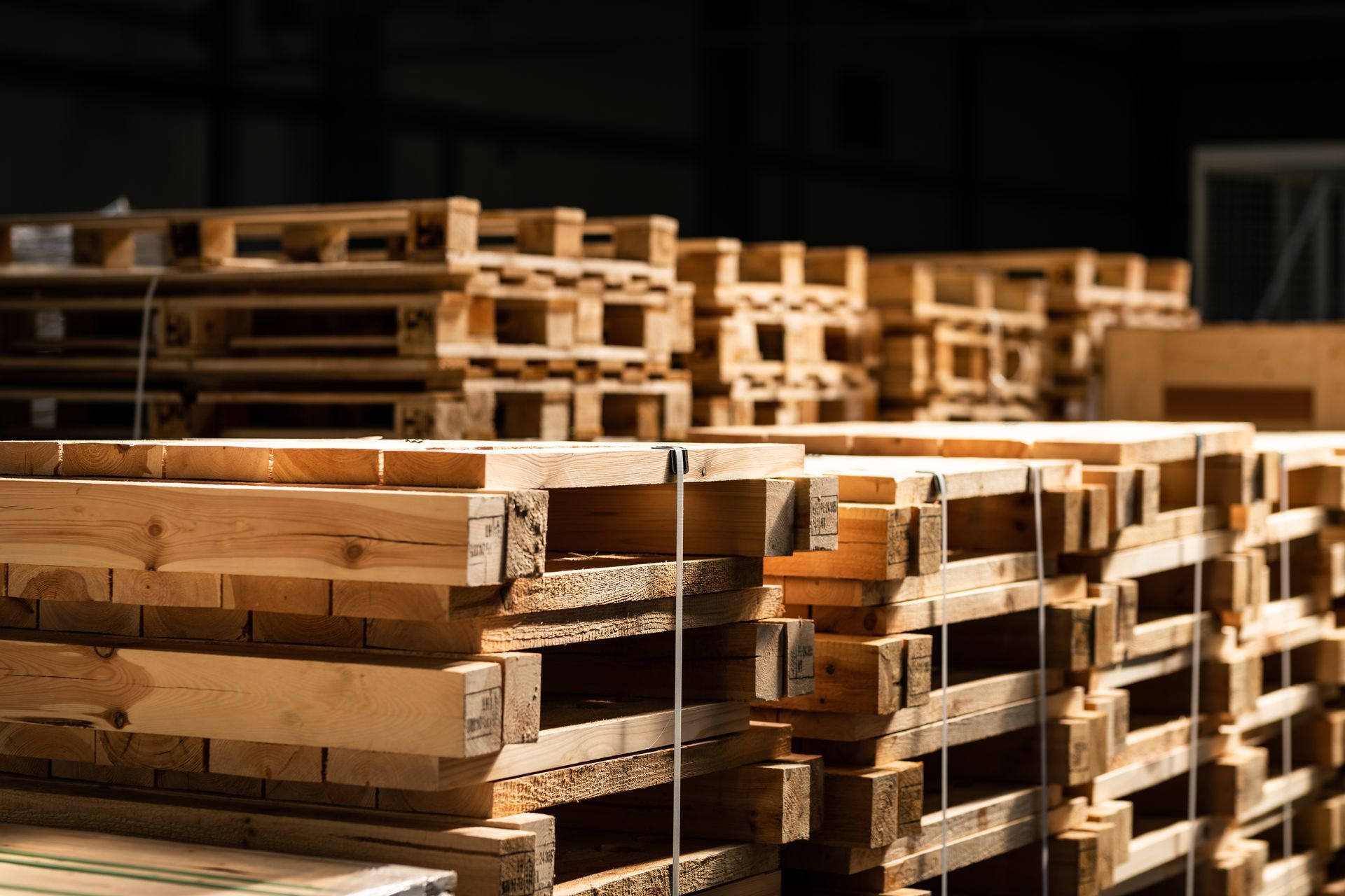 Wood pallets.