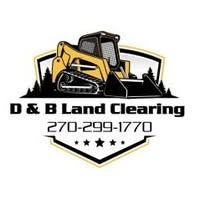 A logo for a company called d & b land clearing.