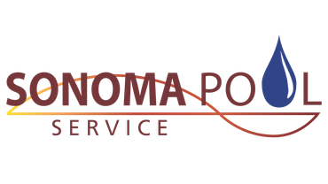 Sonoma Pool Service logo in brown and blue with a stylized water droplet.