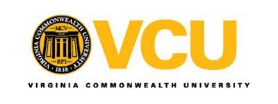 Virginia Commonwealth University logo with gold seal and large gold VCU letters on a white background
