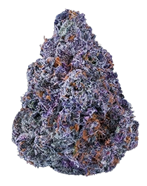 Purple and orange crystal-like rock on a white background