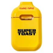 Yellow toaster-shaped novelty container labeled “SUPER TOAST” with “ALWAYS READY” at the top.