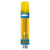 Yellow JAYS cigarette pack with gold accents and blue logo on a white background
